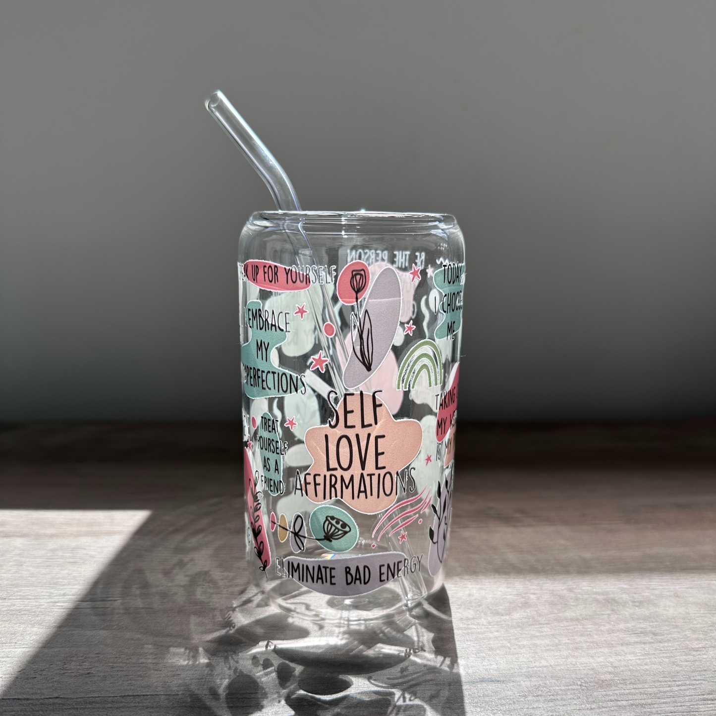 'SELF LOVE' ~ 16oz Glass cup