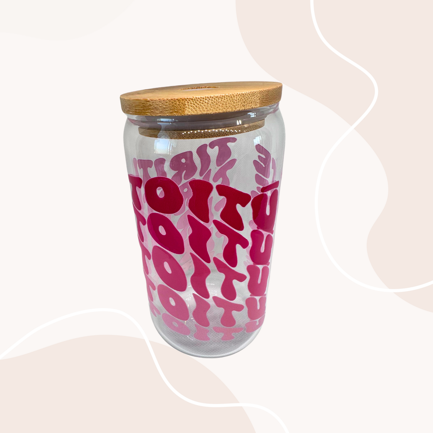 TOITŪ collection - Pink ombre ~ 16oz Glass cup