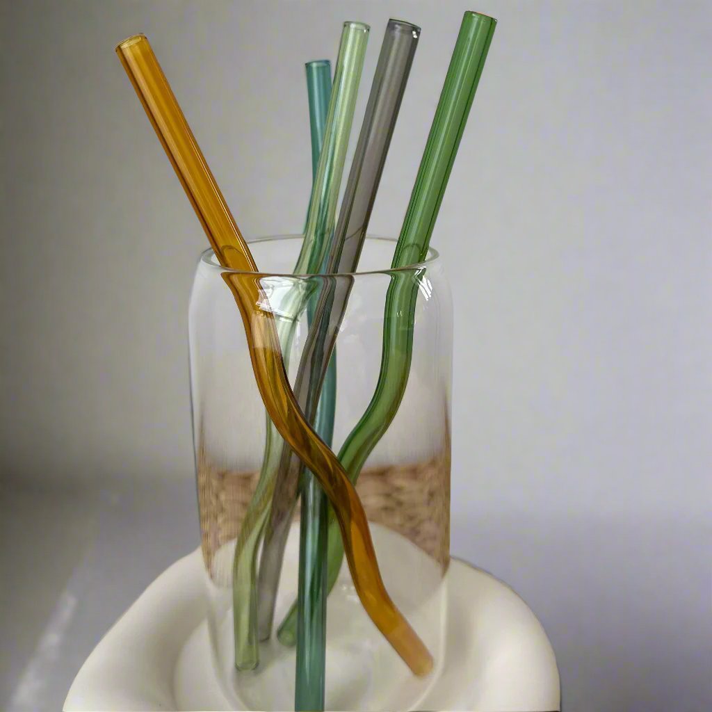 Colourful Glass straw (Wavy)