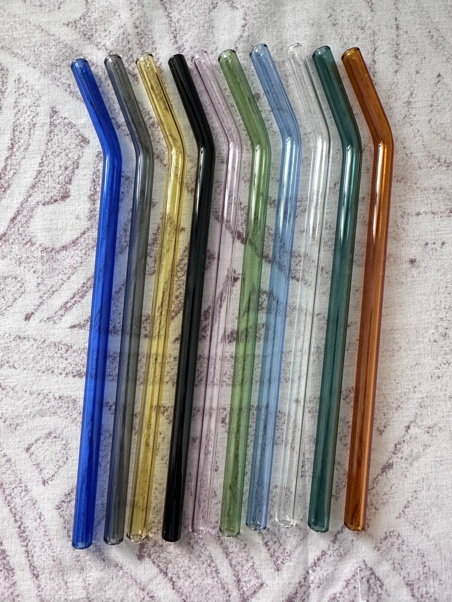 Colourful Glass straw (Bent)