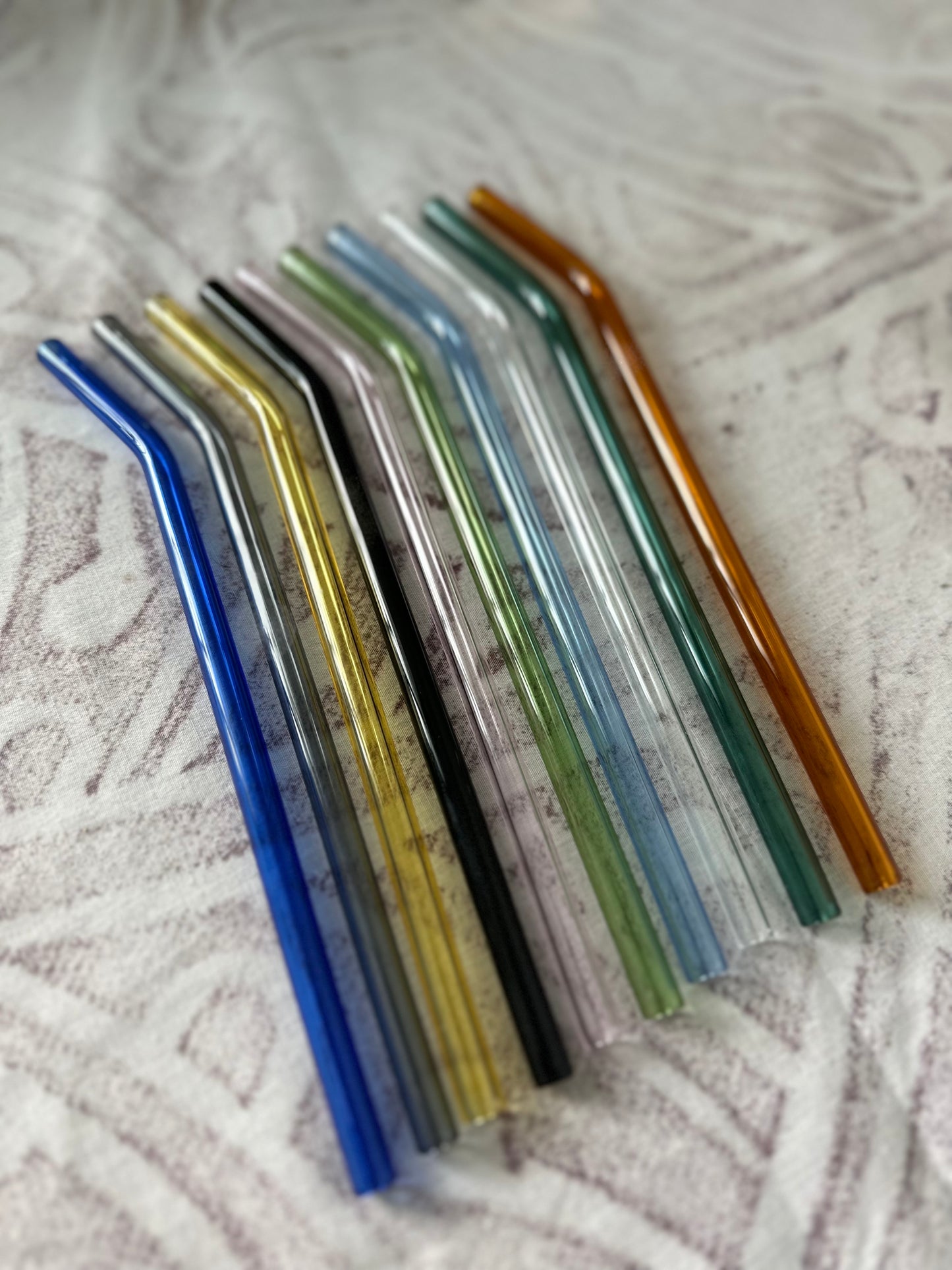 Colourful Glass straw (Bent)