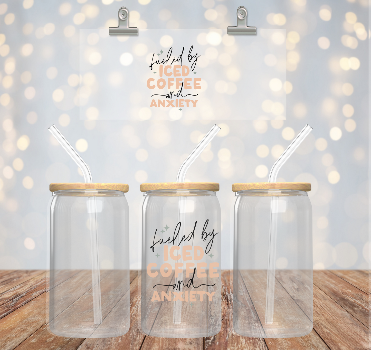 ICED COFFEE ~ 16oz Glass cup
