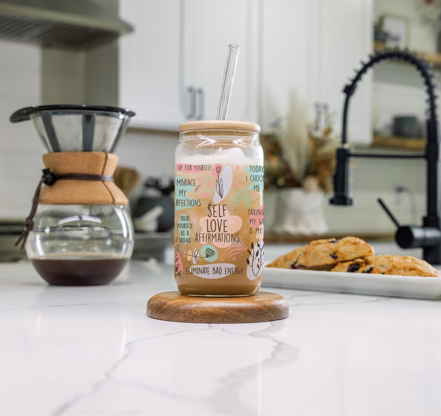 'SELF LOVE' ~ 16oz Glass cup