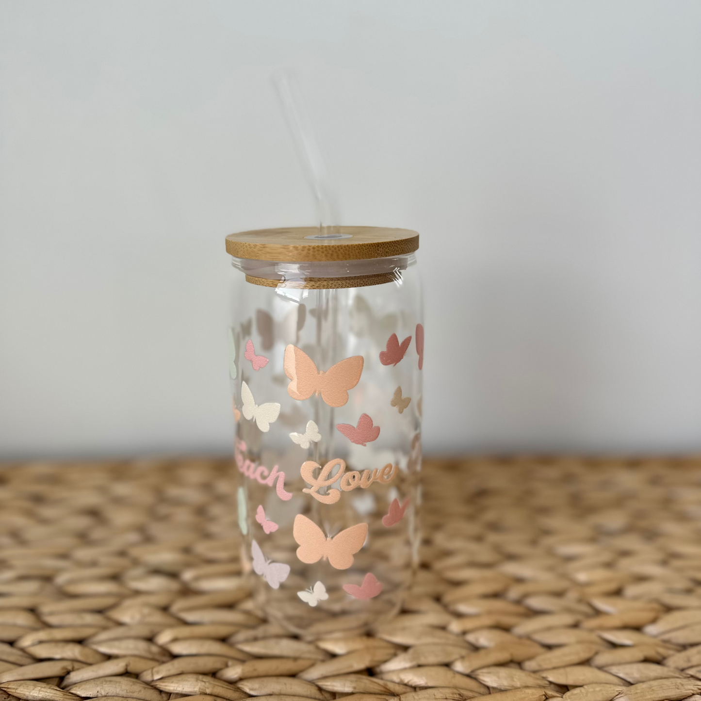 'TEACH, LOVE & INSPIRE' ~ 16oz Glass cup