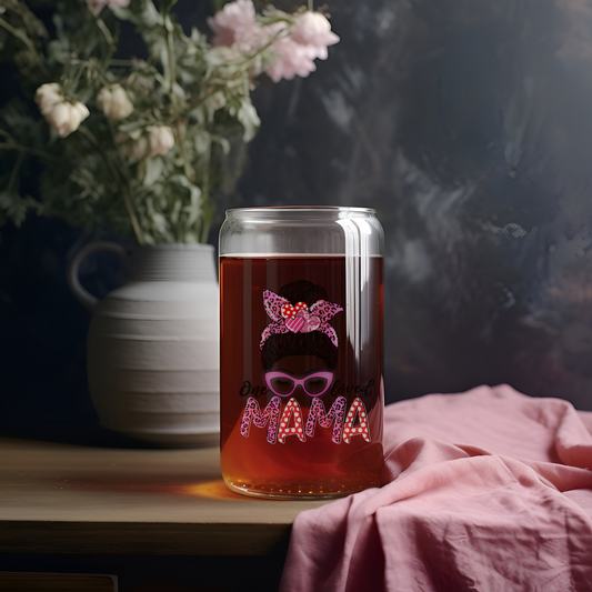 'ONE LOVED MAMA' ~ Glass cup (Decal range)
