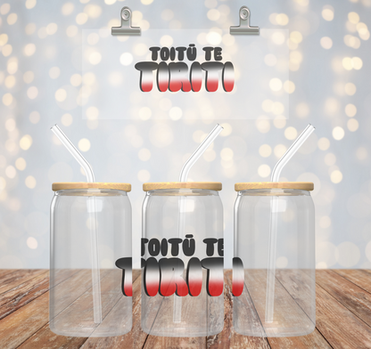 TOITŪ collection - Decal ~ 16oz Glass cup