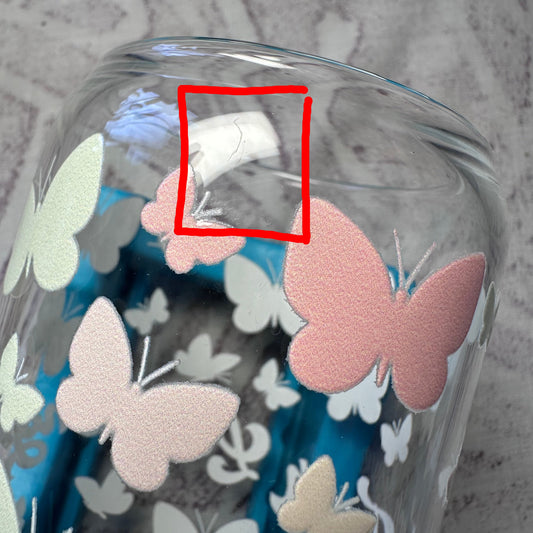 Glass cup SECONDS - Read description before purchase
