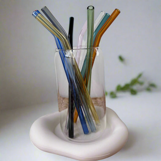 Colourful Glass straw (Bent)