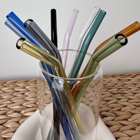 Colourful Glass straw (Bent)