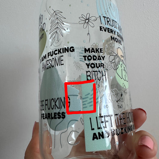 Glass cup SECONDS - Read description before purchase