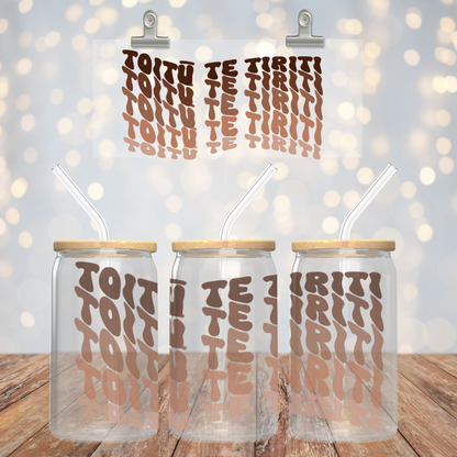 TOITŪ collection - Brown Ombre ~ 16oz Glass cup