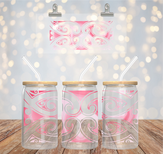 ATAWHAI collection - Pink ~ 16oz Glass cup